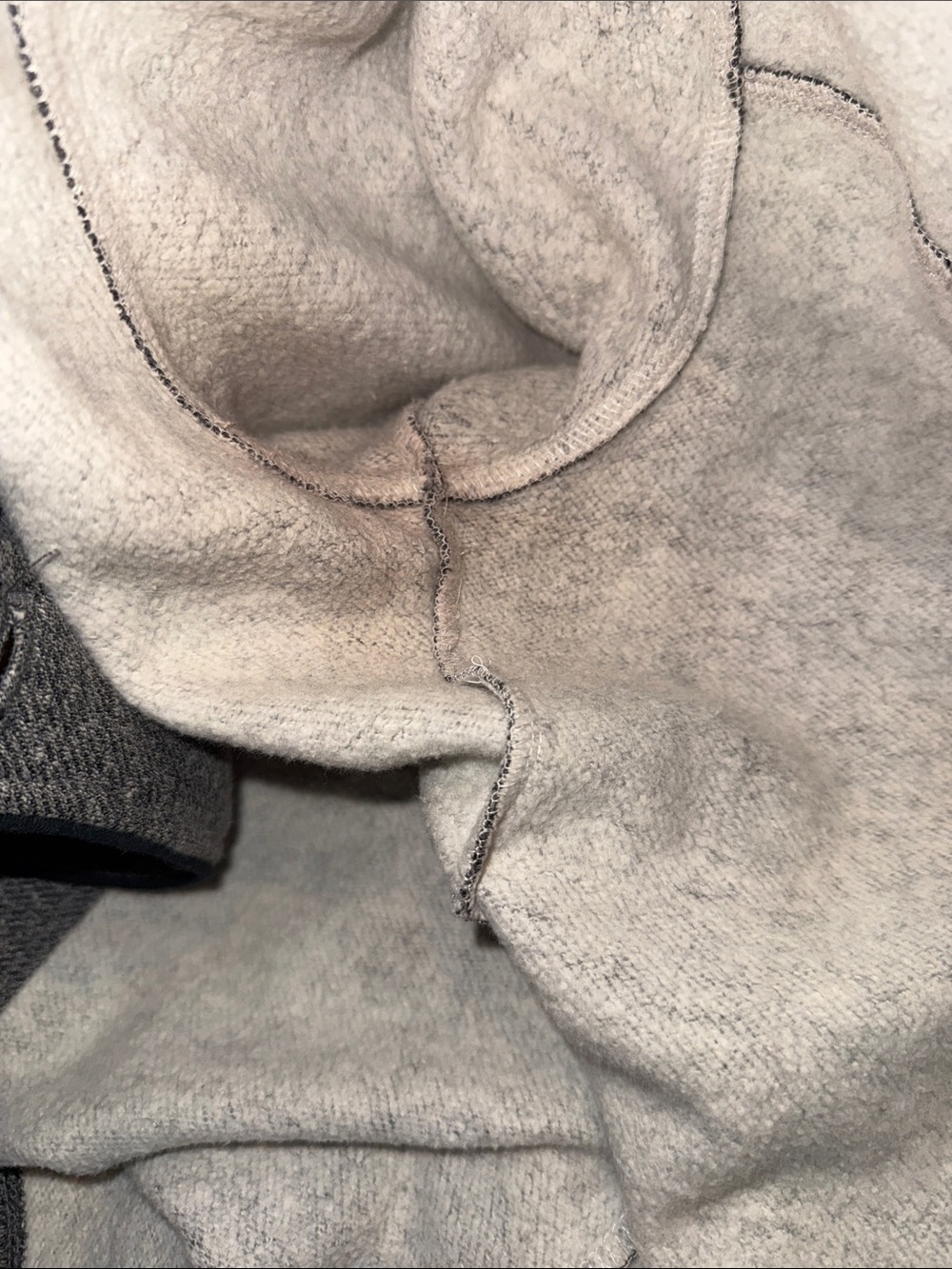 Women's Double-Breasted Gray Pea Coat with Black Piping - Picture 4 of 5